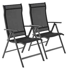 Zestaw 2 składanych krzeseł ogrodowych SILLA, czarny