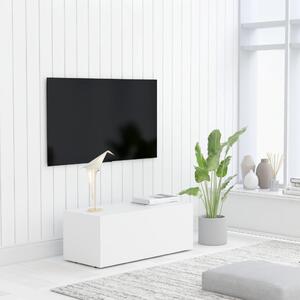 Szafka pod telewizor, biała, 80x34x30 cm, płyta wiórowa