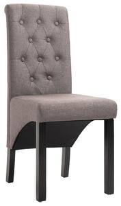 Krzesła stołowe, 4 szt., kolor taupe, obite tkaniną