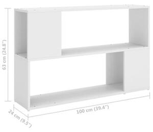 Szafka na książki, biała, 100x24x63 cm, materiał drewnopochodny