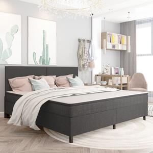 Łóżko kontynentalne, szare, tapicerowane, 200x200 cm