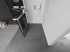 Mexen Kioto+ ścianka prysznicowa z półką Walk-in 110 x 200 cm, czarny wzór, nikiel szczotkowany - 800-110-121-97-77