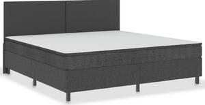 Łóżko kontynentalne, szare, tapicerowane, 200x200 cm