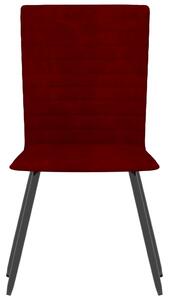 Krzesła stołowe, 4 szt., winna czerwień, obite aksamitem