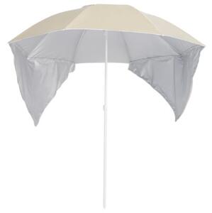 Parasol plażowy ze ściankami bocznymi, piaskowy, 215 cm