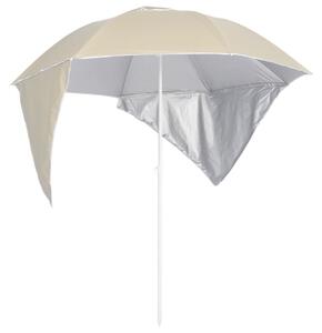 Parasol plażowy ze ściankami bocznymi, piaskowy, 215 cm