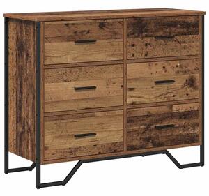 Komoda z szufladami 2 szt. stare drewno 91 x 35,5 x 74,5 cm