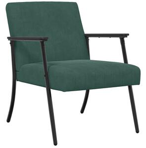 Elegancki fotel aksamitny w ciemnej zieleni z ergonomicznym wsparciem