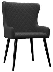 Krzesła stołowe, 6 szt., czarne, obite tkaniną