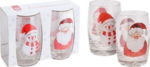 2-częściowy zestaw szklanek Santa i Bałwanek, 300 ml