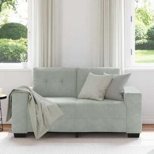 Sofa dwuosobowa jasnoszara 160x77x82 cm aksamit