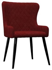 Krzesła jadalniane, 6 szt., czerwone, aksamitne