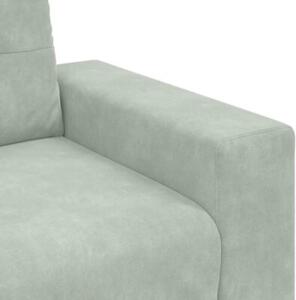 Sofa dwuosobowa jasnoszara 160x77x82 cm aksamit