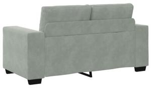 Sofa dwuosobowa jasnoszara 160x77x82 cm aksamit