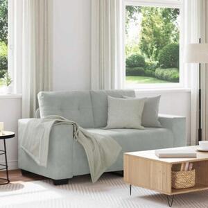 Sofa dwuosobowa jasnoszara 160x77x82 cm aksamit