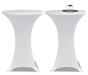 Pokrowce na stół barowy, Ø 60 cm, białe, elastyczne, 4 szt