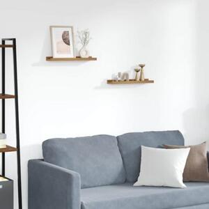 Drewniana półka Ścienna modularna z 2 półkami - brązowa