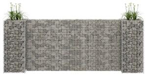Donica gabionowa w kształcie H, drut stalowy, 260x40x100 cm