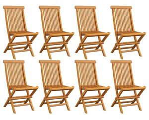 Składane krzesła ogrodowe, 8 szt., lite drewno tekowe