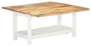 Rozkładany stolik kawowy, biały, 90x(45-90)x45 cm, drewno mango