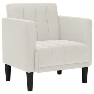 Sofa fotel z podÅokietnikami kremowy 53 cm aksamit