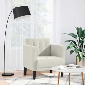 Sofa fotel z podÅokietnikami kremowy 53 cm aksamit
