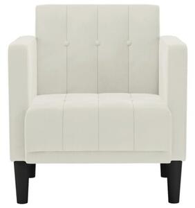 Sofa fotel z podÅokietnikami kremowy 53 cm aksamit