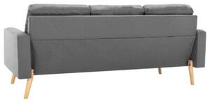 Sofa, 3-osobowa jasnoszara, tapicerowana tkaninÄ