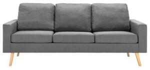 Sofa, 3-osobowa jasnoszara, tapicerowana tkaninÄ