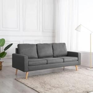 Sofa, 3-osobowa jasnoszara, tapicerowana tkaninÄ