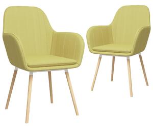 Krzesła z podłokietnikami, 2 szt., zielone, obite tkaniną
