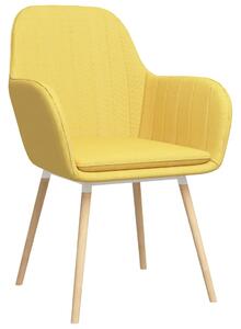 Krzesła stołowe z podłokietnikami, 6 szt., żółte, tkanina