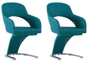 Krzesła stołowe, 2 szt., niebieskie, sztuczna skóra