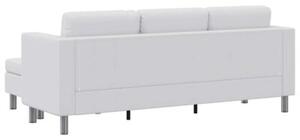 Sofa 3-osobowa, skÃ³ra syntetyczna, biaÅa
