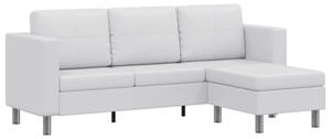 Sofa 3-osobowa, skÃ³ra syntetyczna, biaÅa