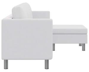 Sofa 3-osobowa, skÃ³ra syntetyczna, biaÅa