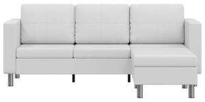 Sofa 3-osobowa, skÃ³ra syntetyczna, biaÅa
