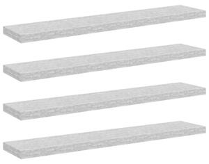 Półki ścienne, 4 szt., szarość betonu, 120 x 23,5 x 3,8 cm, mdf