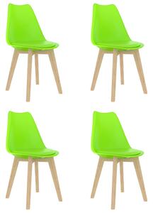 Krzesła stołowe, 4 szt., zielone, plastik