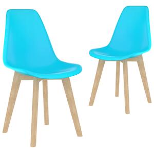 Krzesła stołowe, 2 szt., niebieskie, plastik