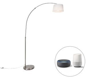 Luk Inteligentna lampa łukowa ze stali z kloszem z białej tkaniny, w tym Wi-Fi A60 - Arc Basic Oswietlenie wewnetrzne
