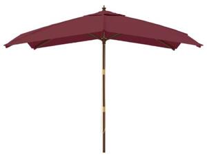 Parasol ogrodowy na drewnianym słupku, bordowy, 300x300x273 cm
