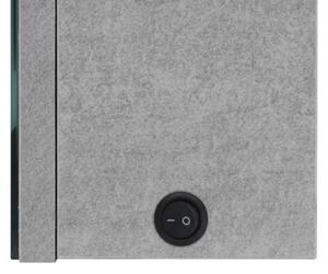 Szafka łazienkowa z lustrem i LED, 89x14x62 cm, szarość betonu