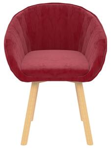 Krzesła stołowe, 4 szt., winna czerwień, aksamitne