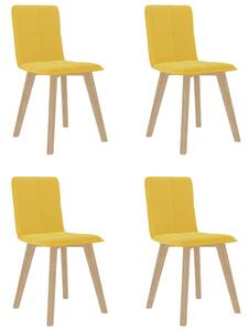 Krzesła stołowe, 4 szt., musztardowe, tapicerowane tkaniną