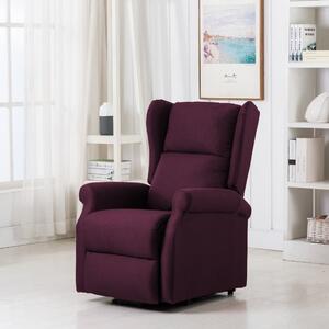 Fotel pionizujący z funkcją masażu, fioletowy, tkanina