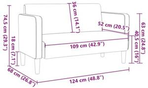 Sofa dwuosobowa ciemnozielona 109 cm tkanina sztruksowa