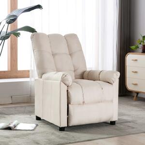 Rozkładany fotel, kremowy, tapicerowany tkaniną