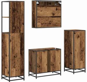 Nowoczesny zestaw mebli łazienkowych z lustrem i szafkami - elegancki design z drewna inżynieryjnego