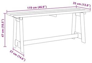 Ławka ogrodowa naturalny 119 x 47 x 35 cm drewno sosnowe